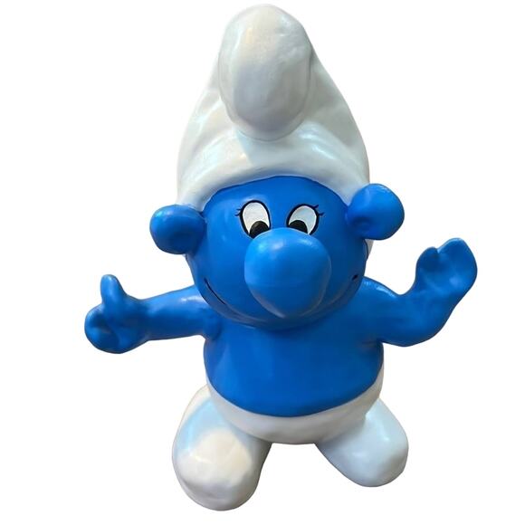 1 Large Vintage Smurfs Smurf Figurine Figure 8.5" Porcelain Ceramic - Picture 1 of 7